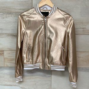 Blank NYC BLING Rose Gold Bomber Jacket (small)